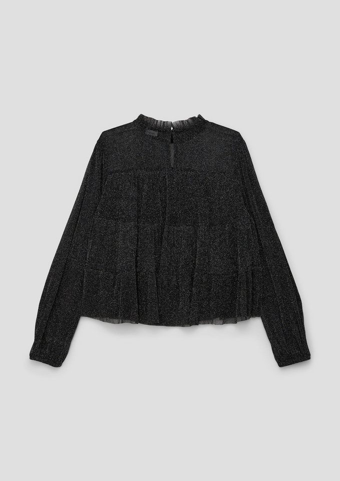 s.Oliver Langarmbluse Bluse Mesh-Bluse mit Glitzergarn – Bild 2 von 3