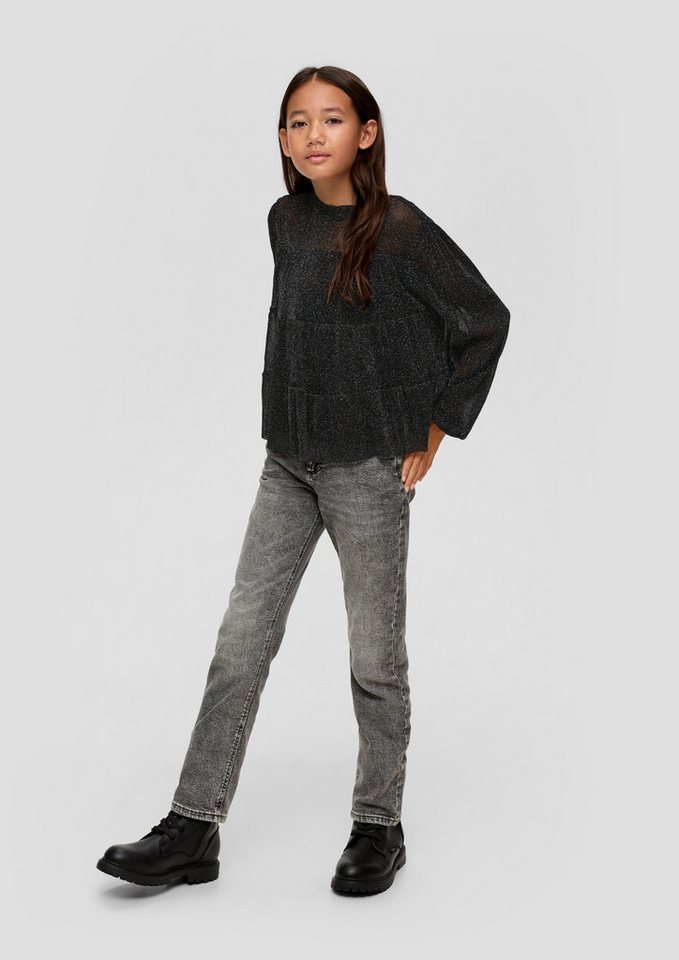 s.Oliver Langarmbluse Bluse Mesh-Bluse mit Glitzergarn – Bild 3 von 3
