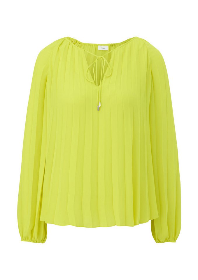 s.Oliver Langarmbluse Bluse Plisseebluse aus Chiffon – Bild 2 von 5