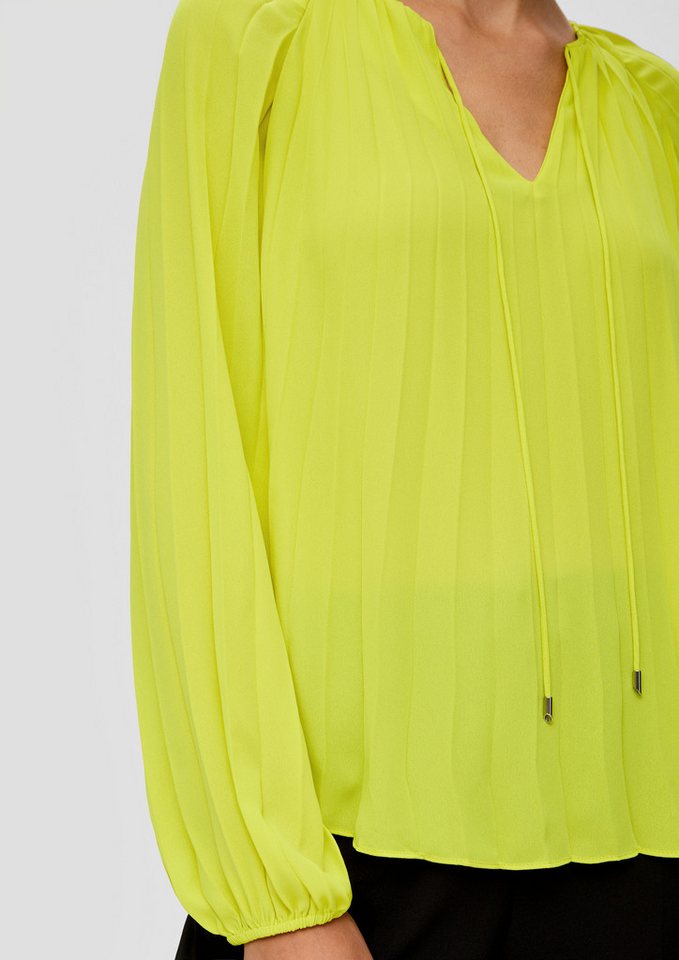 s.Oliver Langarmbluse Bluse Plisseebluse aus Chiffon – Bild 4 von 5