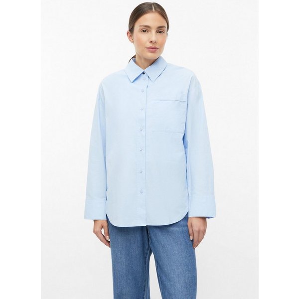 s.Oliver Langarmbluse Bluse Poplin-Bluse mit Brusttasche