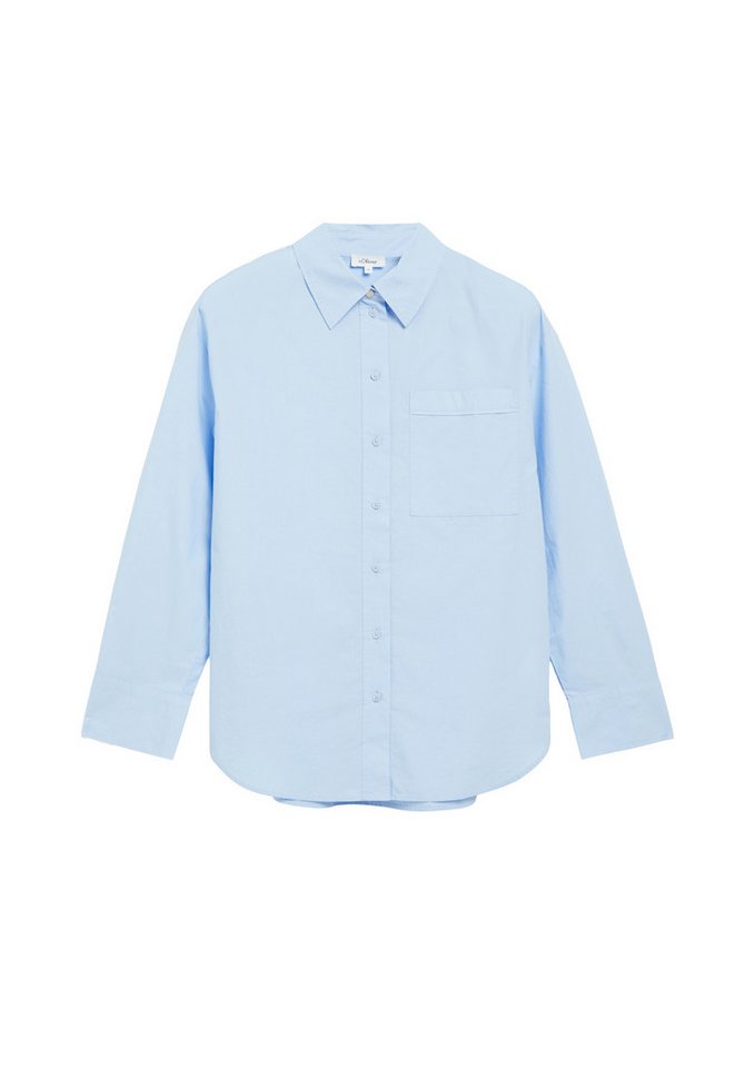 s.Oliver Langarmbluse Bluse Poplin-Bluse mit Brusttasche – Bild 2 von 5