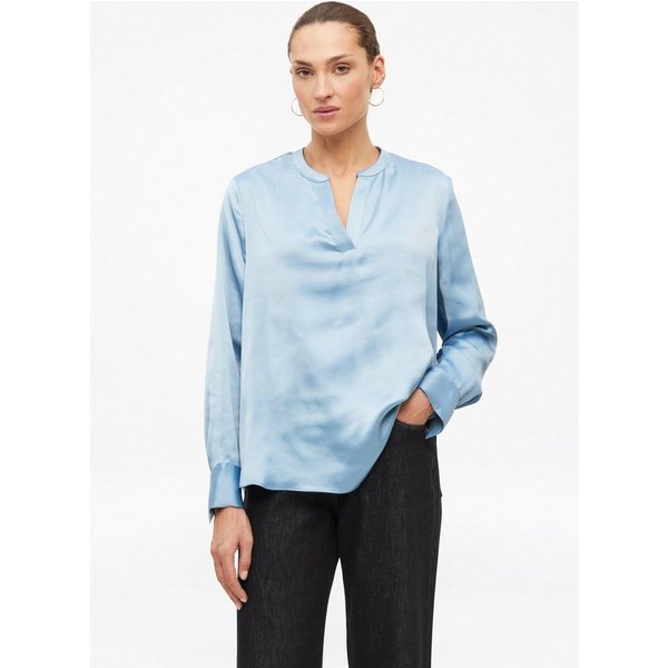 s.Oliver Langarmbluse Bluse Satinbluse mit Tunikaausschnitt
