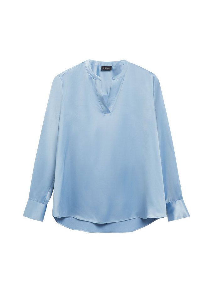 s.Oliver Langarmbluse Bluse Satinbluse mit Tunikaausschnitt – Bild 2 von 5