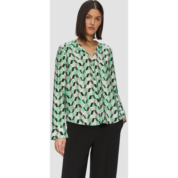 s.Oliver Langarmbluse Bluse Strukturierte Bluse mit V-Ausschnitt