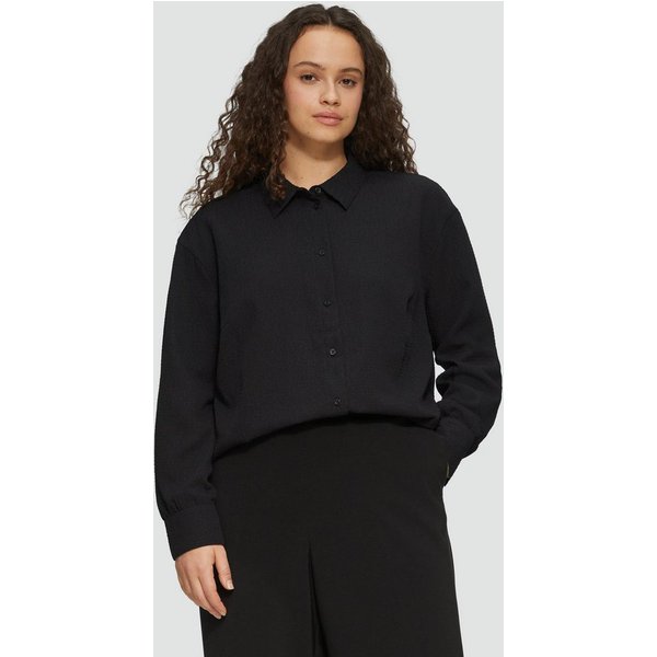 s.Oliver Langarmbluse Bluse Strukturierte Hemdbluse mit Raffung