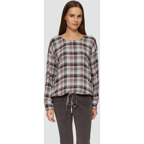 s.Oliver Langarmbluse Bluse Strukturierte Karo-Bluse aus Viskosemix