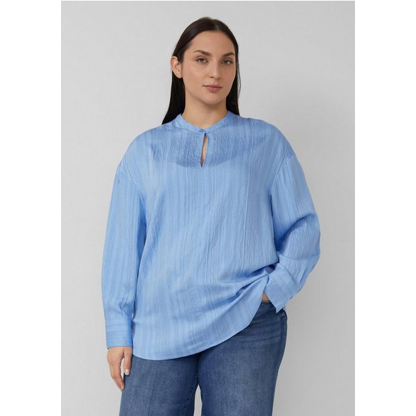 s.Oliver Langarmbluse Bluse Strukturierte Viskosemix-Bluse im Relaxed Fit