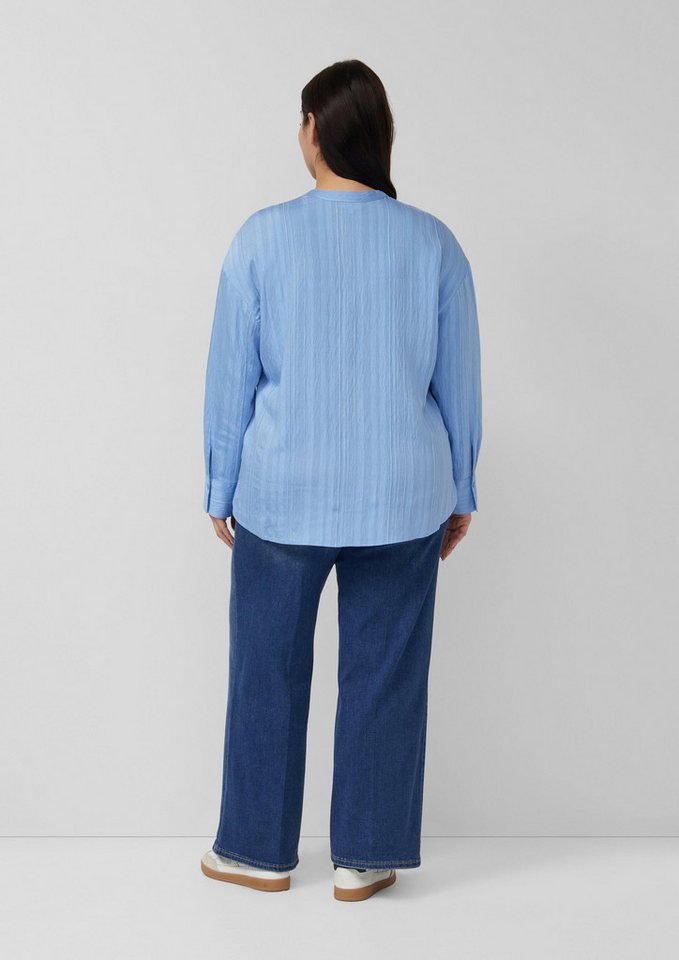 s.Oliver Langarmbluse Bluse Strukturierte Viskosemix-Bluse im Relaxed Fit – Bild 3 von 5