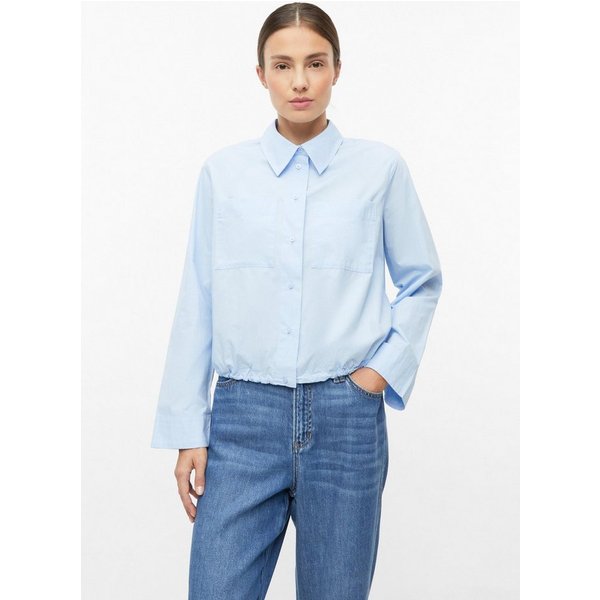 s.Oliver Langarmbluse Bluse Verkürzte Bluse mit O-Shape