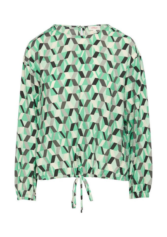 s.Oliver Langarmbluse Bluse Viskosemix-Bluse in O-Shape – Bild 2 von 5