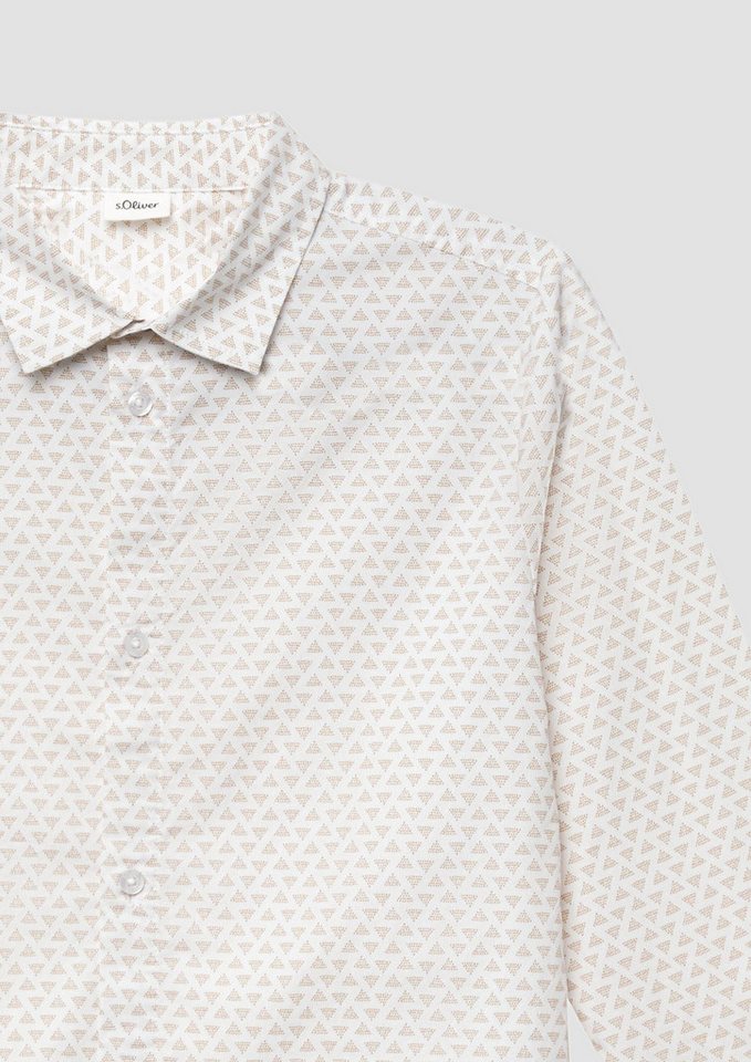 s.Oliver Langarmhemd Hemd Popeline-Hemd mit All-over-Print im Slim Fit – Bild 3 von 3