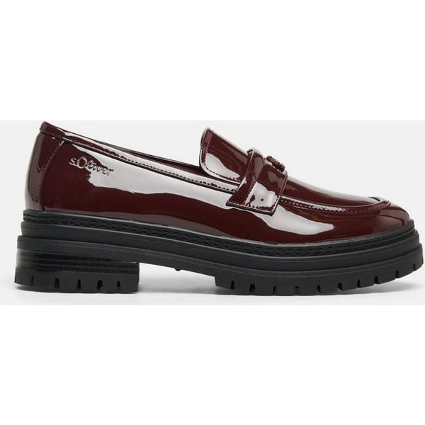s.Oliver Loafer Schnürschuh Loafer in Leder-Optik mit Lack-Finish