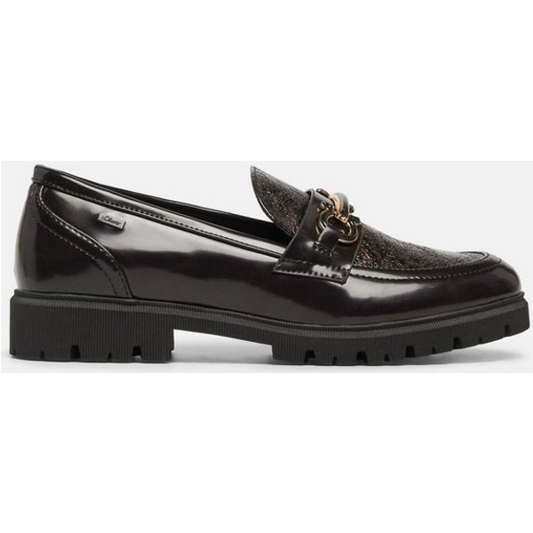 s.Oliver Loafer Schnürschuh Loafer in Leder-Optik mit Schmuck-Detail