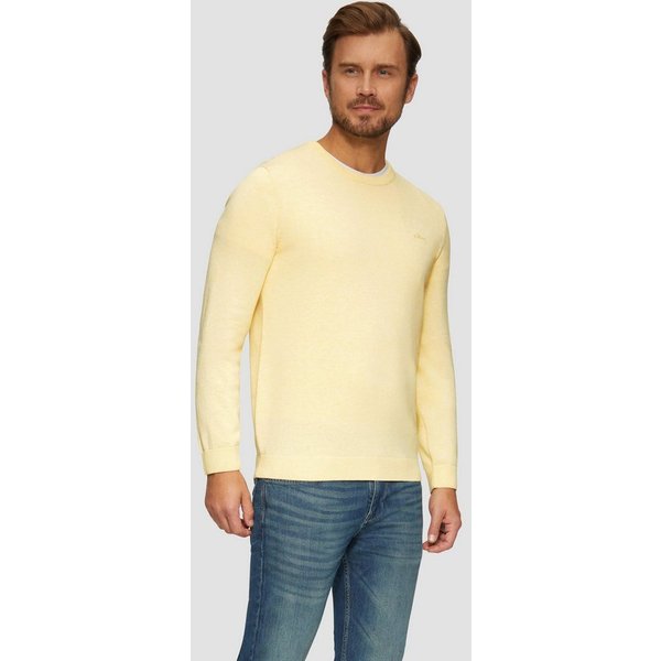 s.Oliver Longpullover Strickpullover Baumwollpullover mit Logo-Stickerei