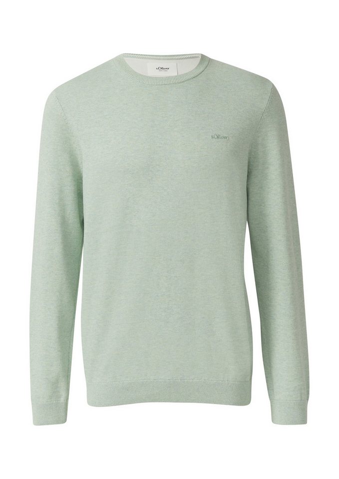 s.Oliver Longpullover Strickpullover Baumwollpullover mit Logo-Stickerei – Bild 2 von 5