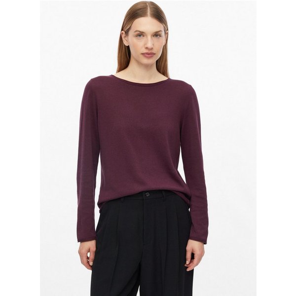 s.Oliver Longpullover Strickpullover Feinstrickpullover mit Rollkanten