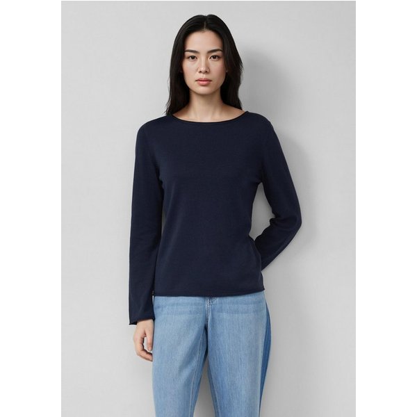 s.Oliver Longpullover Strickpullover Feinstrickpullover mit Rollkanten