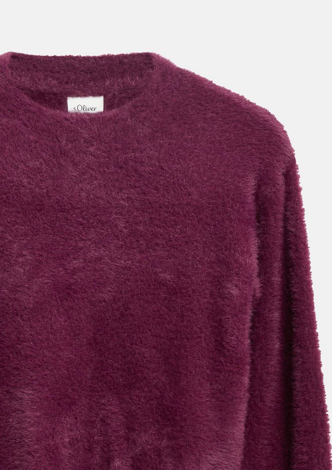 s.Oliver Longpullover Strickpullover Strickpullover im Loose Fit in Felloptik – Bild 4 von 4