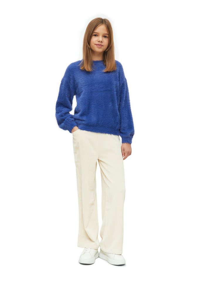 s.Oliver Longpullover Strickpullover Strickpullover im Loose Fit in Felloptik – Bild 3 von 4