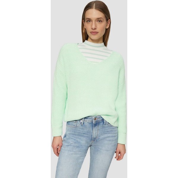 s.Oliver Longpullover Strickpullover Strickpullover im Relaxed Fit aus Baumwollmix