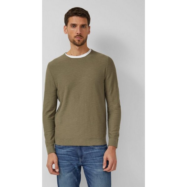 s.Oliver Longpullover Strickpullover Strickpullover mit Flammgarnstruktur und Rollkante