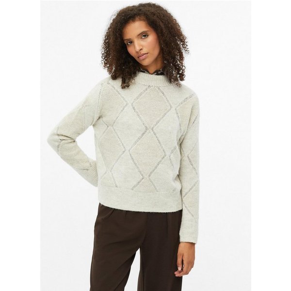 s.Oliver Longpullover Strickpullover Strickpullover mit Rauten-Muster und Pailletten