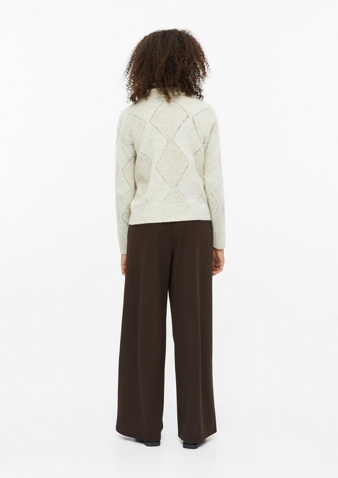 s.Oliver Longpullover Strickpullover Strickpullover mit Rauten-Muster und Pailletten – Bild 3 von 5