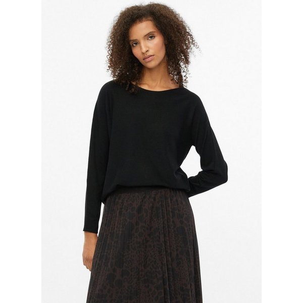 s.Oliver Longpullover Strickpullover Strickpullover mit U-Boot-Ausschnitt im Relaxed Fit