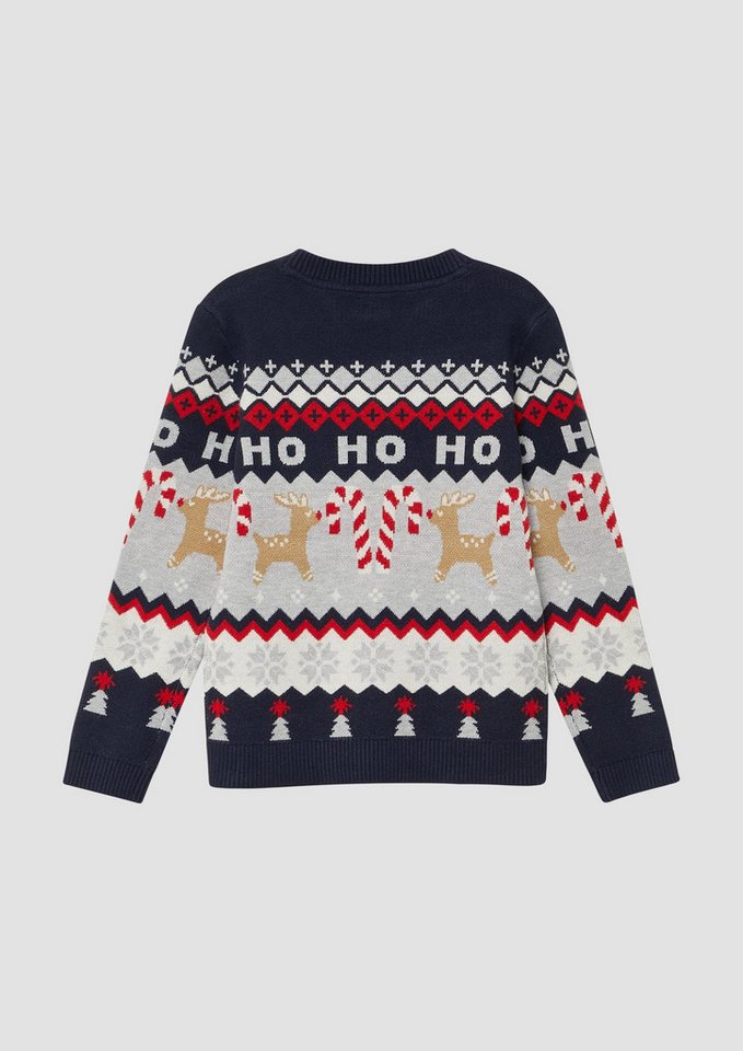 s.Oliver Longpullover Strickpullover Strickpullover mit weihnachtlichem Jacquard-Muster – Bild 2 von 4