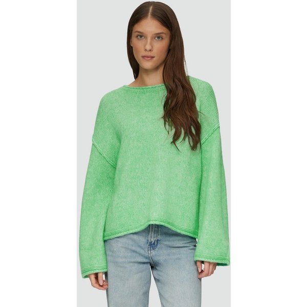 s.Oliver Longpullover Strickpullover Strickpullover mit weiten Ärmeln im Relaxed Fit