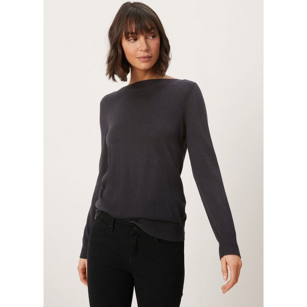 s.Oliver Longpullover Strickpullover Pullover mit U-Boot-Ausschnitt