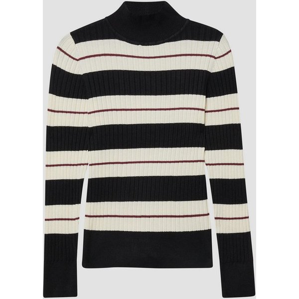 s.Oliver Longpullover Strickpullover Ripppullover im Slim Fit mit Stehkragen