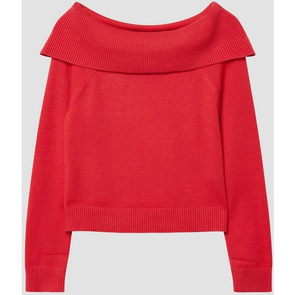 s.Oliver Longpullover Strickpullover Strick-Pullover mit Off-Shoulder-Ausschnitt