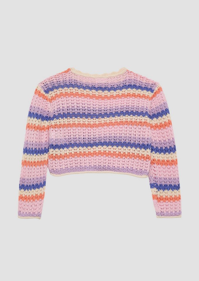 s.Oliver Longpullover Strickpullover Verkürzter Ajour-Stickpullover im Loose Fit – Bild 2 von 4