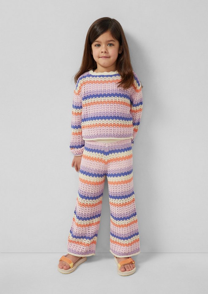 s.Oliver Longpullover Strickpullover Verkürzter Ajour-Stickpullover im Loose Fit – Bild 3 von 4