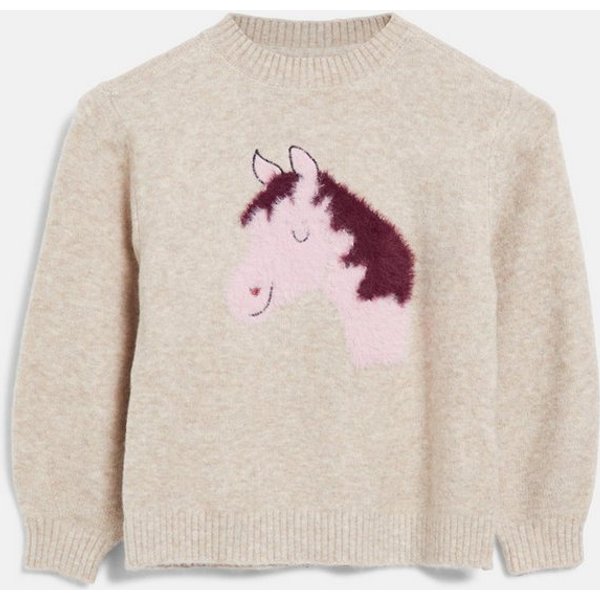 s.Oliver Longpullover Strickpullover Weicher Strickpullover mit Pferde-Motiv