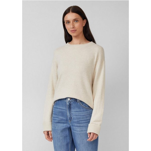 s.Oliver Longpullover Strickpullover Weicher Strickpullover mit Ärmelaufschlag