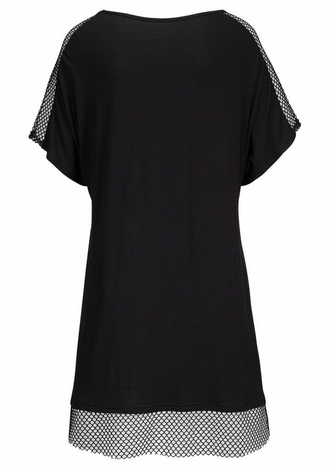 s.Oliver Longshirt mit Mesheinsätzen, Shirtkleid, Strandkleid, lockere Passform – Bild 4 von 5