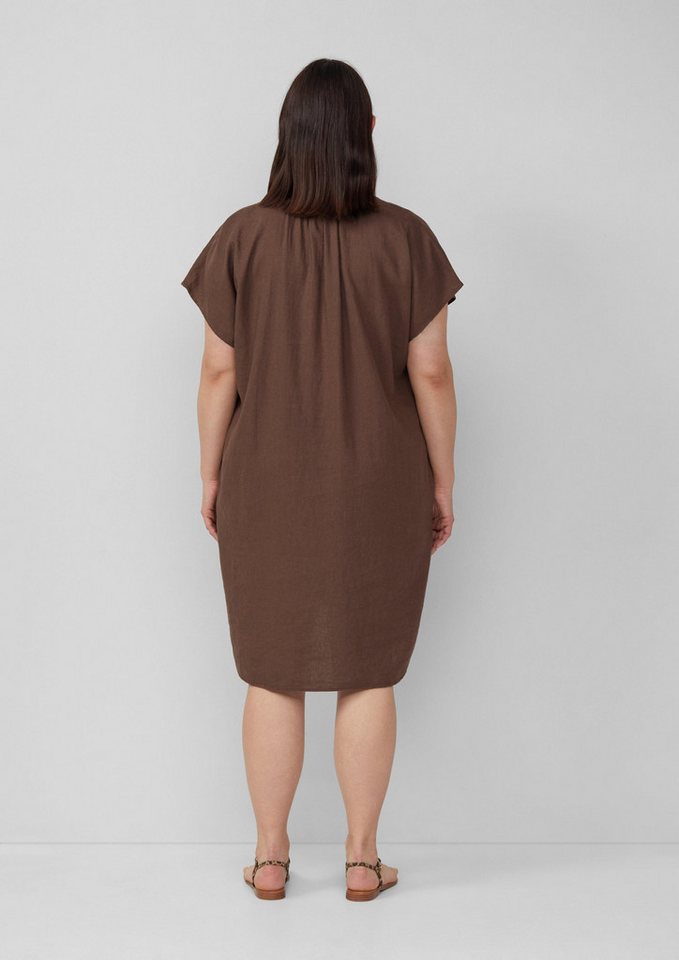 s.Oliver Minikleid Kleid Midi-Kleid aus Leinenmix mit Eingrifftaschen – Bild 3 von 5