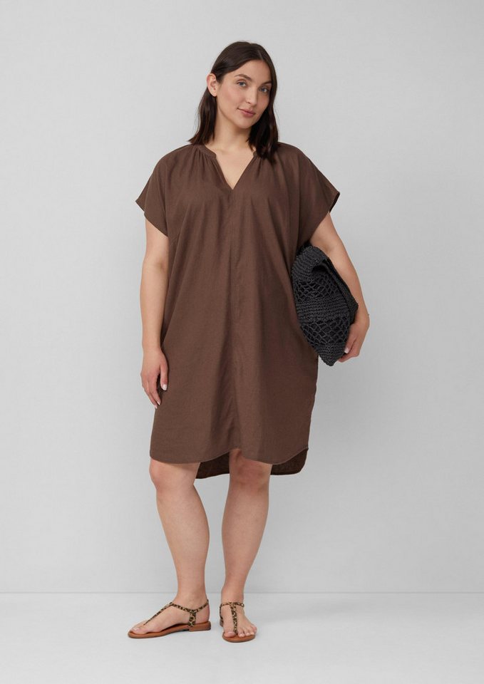 s.Oliver Minikleid Kleid Midi-Kleid aus Leinenmix mit Eingrifftaschen – Bild 5 von 5