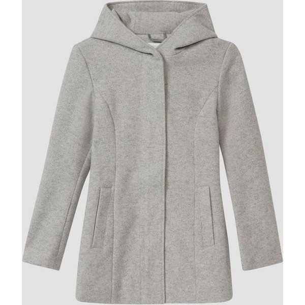 s.Oliver Outdoorjacke Outdoor-Mantel Webware-Mantel mit fixierter Kapuze und verdeckter Knopfleiste