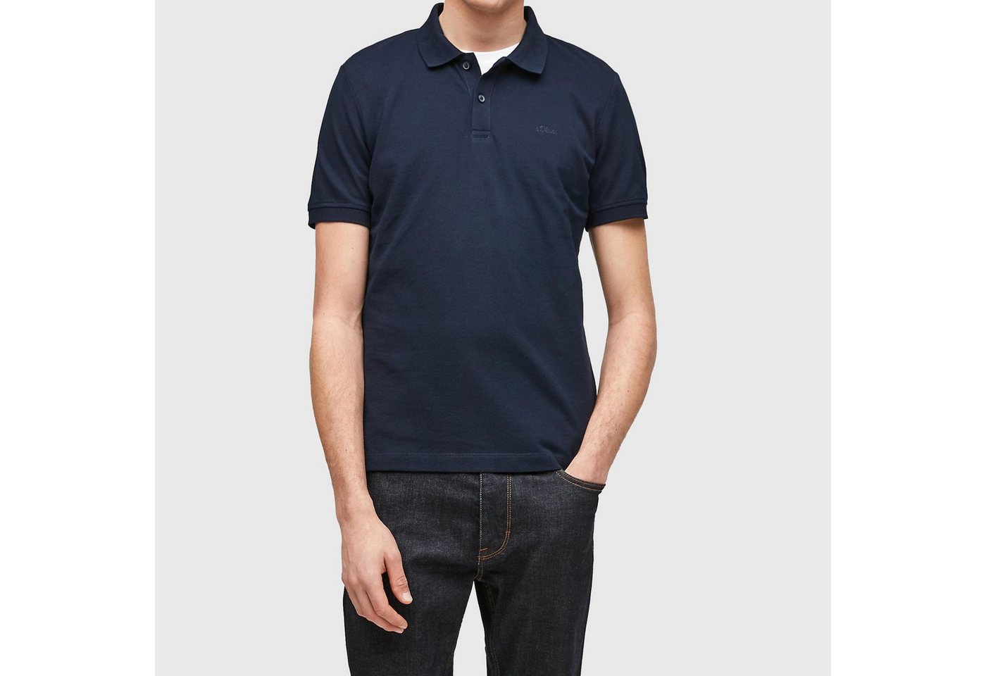 s.Oliver Poloshirt Basic Poloshirt mit Logostickerei – Bild 2 von 5