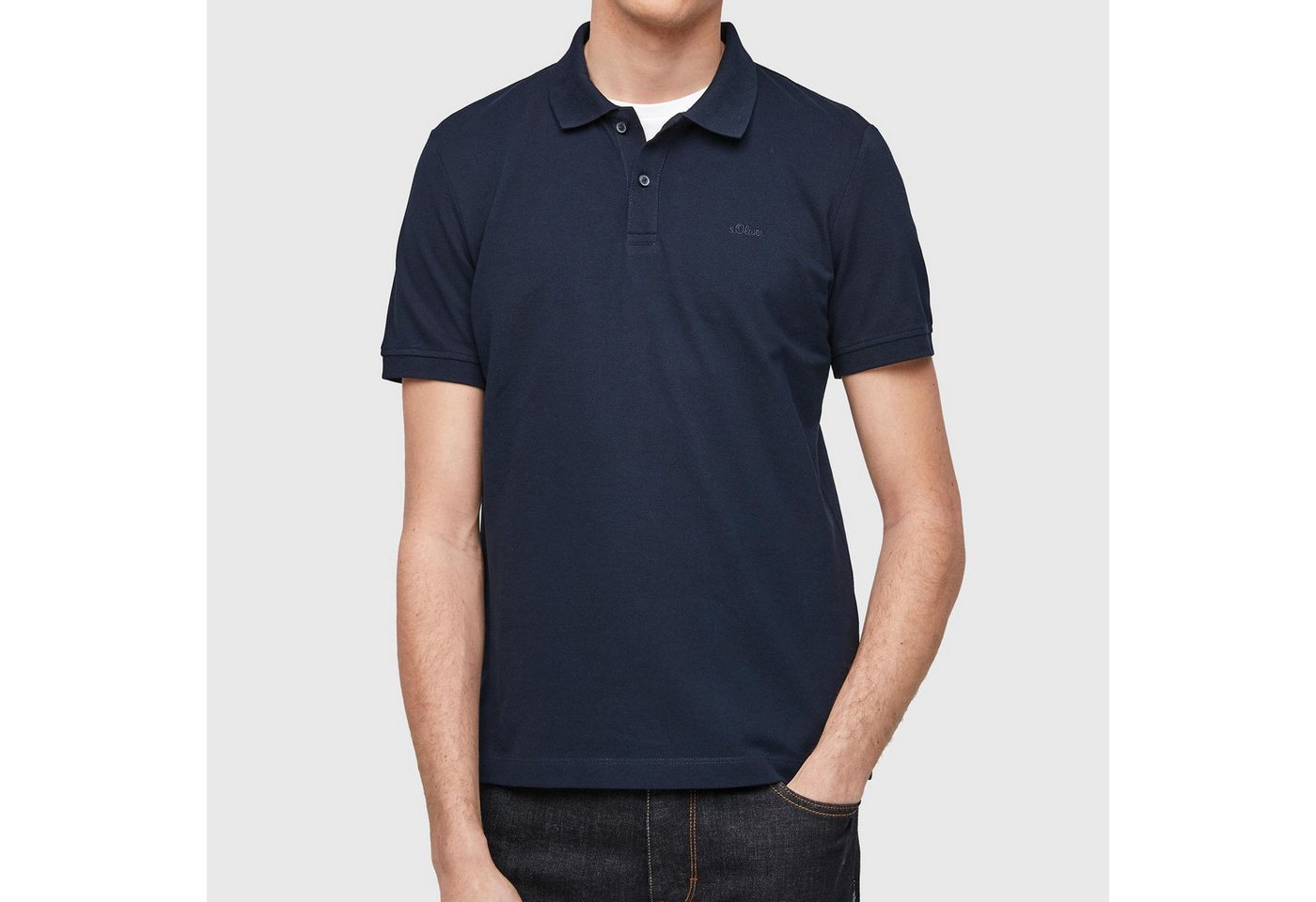 s.Oliver Poloshirt Basic Poloshirt mit Logostickerei – Bild 3 von 5