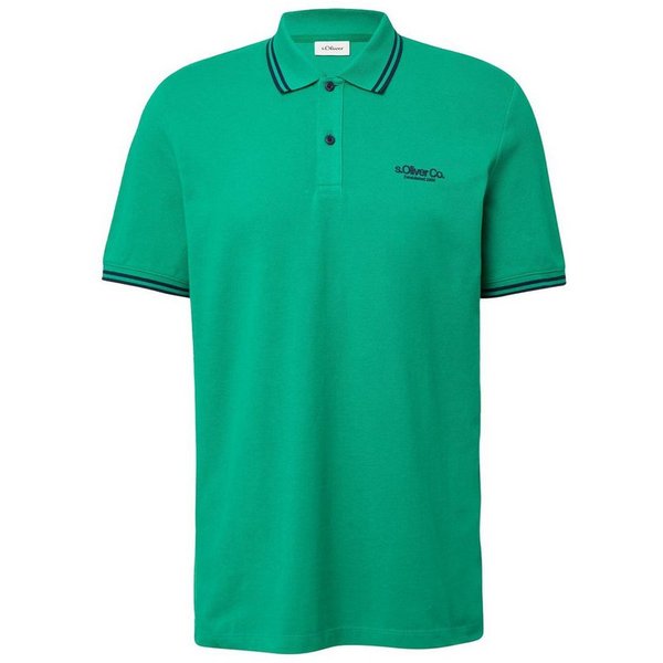 s.Oliver Poloshirt Poloshirt Kragen, Knopfleiste, Logo-Patch