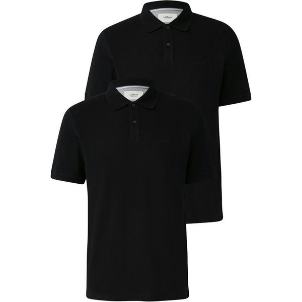 s.Oliver Poloshirt (Packung, 2-tlg) mit Logo Stickerei