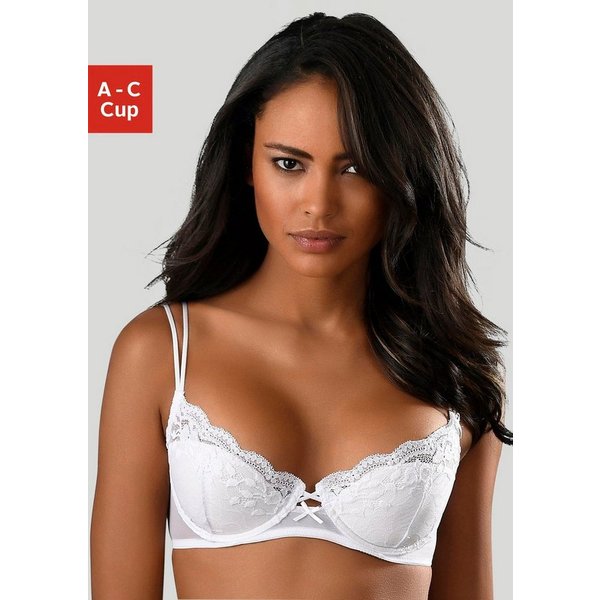 s.Oliver Push-up-BH, Spitzen-BH, Dirndl-BH mit kleiner Zierschleife und doppelten Spaghettiträgern, Dessous