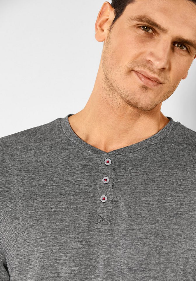 s.Oliver Pyjama (2 tlg., 1 Stück) Schlafanzug mit Knopfleiste – Bild 4 von 5