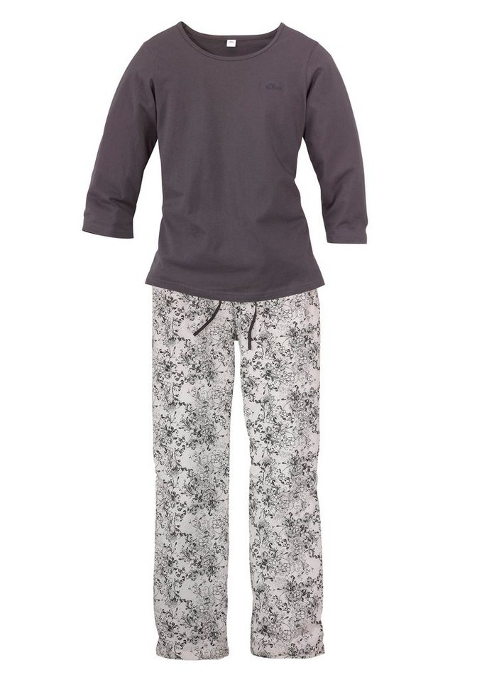 s.Oliver Pyjama (Set, 2 tlg) mit feinem Blumenmuster – Bild 2 von 5