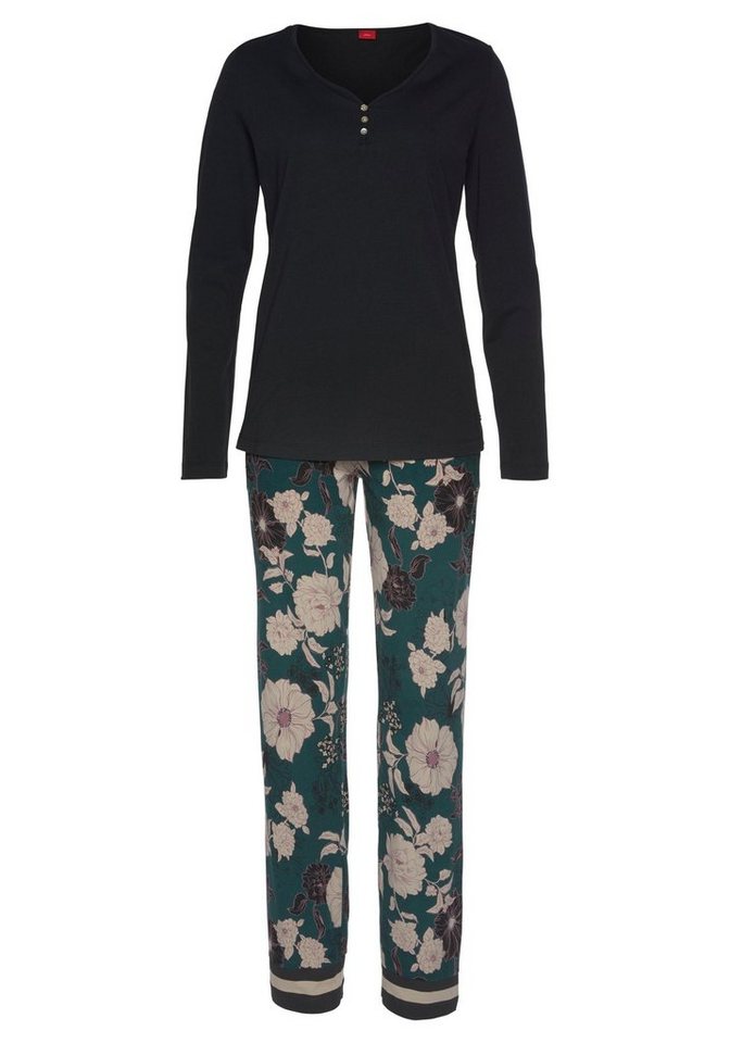 s.Oliver Pyjama (Set, 2 tlg) mit geblümter Schlafhose – Bild 2 von 5